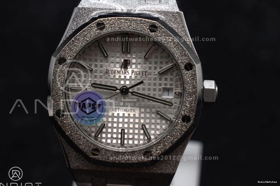 Edition 37mm Best Bracelet 15454 Super APSF Affordable 1033 SA3120 Dial Textured Oak On Frosted SS 1:1 White Royal Clone SS 0406